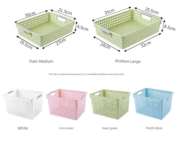 Plastik Masaüstü Saklama Sepeti - Düz Orta Boy - Açık Yeşil - 10