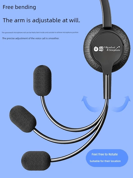 Çağrı Merkezi Kulaklığı - Çift Kulak PC3.5 Çift Fişli Ayarlanabilir Mute Fişli Çift Portlu Bilgisayar - 2