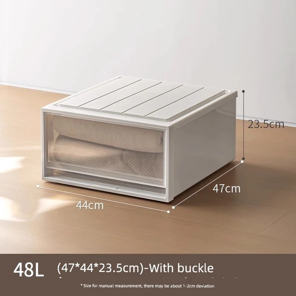 Tokalı Çekmeceli Plastik Saklama Kutusu - 48L (47x44x23.5cm)