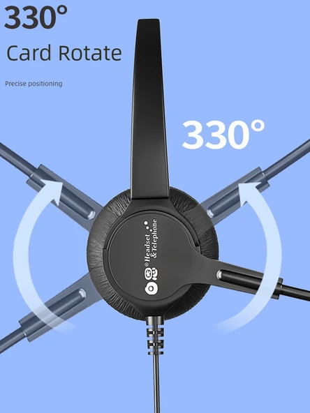Çağrı Merkezi Kulaklığı - Çift Kulak PC3.5 Çift Fişli Ayarlanabilir Mute Fişli Çift Portlu Bilgisayar - 3