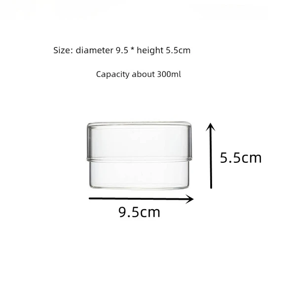 Kristal Taşlı Cam Saklama Kavanozu - Düz Yuvarlak 9.5x5.5cm
