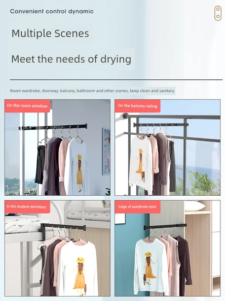 Katlanabilir Çamaşır Askısı - 2+80cm Paslanmaz Çelik Çubuklu - 4