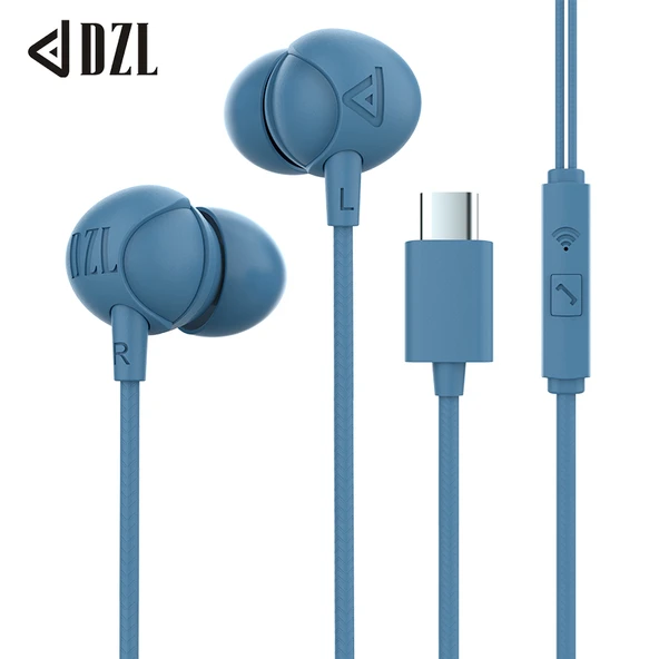 Type-C Analog Sinyal Kulak İçi Kulaklık - Haze Mavi