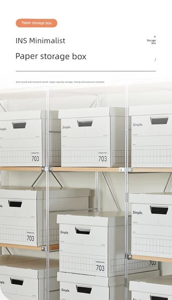 Kapaklı Kalınlaştırılmış Kağıt Saklama Kutusu - 701BOX Kalınlaştırılmış - 37x26.7x26.7cm - 7