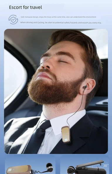 Bluetooth 5.2 Yakalıklı Tek Kulaklık - Altın + 3C Şarj Başlığı - 11