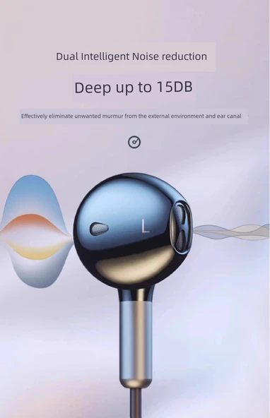 Type-C Düz Ağızlı Kulaklık - Ay Işığı Beyazı Ses Kartı Yükseltmeli Karaoke Oyun Modu - Resim 11