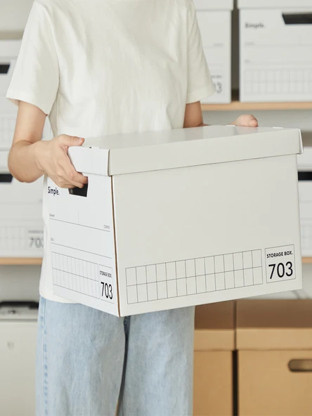 Kapaklı Kalınlaştırılmış Kağıt Saklama Kutusu - 701BOX Kalınlaştırılmış - 37x26.7x26.7cm - 4