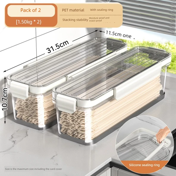 2 Adet Mutfak Saklama Kabı - Beyaz - 3kg + 3kg