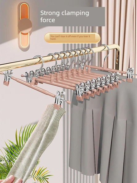 Kaymaz Paslanmaz Çelik Pantolon Askısı - Nano Dikişsiz (Siyah) 10'lu Paket - 3