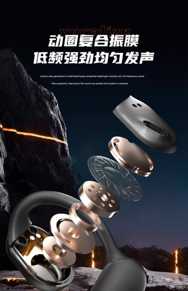 Bluetooth 5.0 Kulaklık - OWS - Siyah (Model 1) - Resim 9