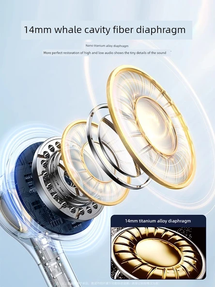 Type-C Düz Ağızlı Kulaklık - Ay Işığı Beyazı Ses Kartı Yükseltmeli Karaoke Oyun Modu - Resim 3