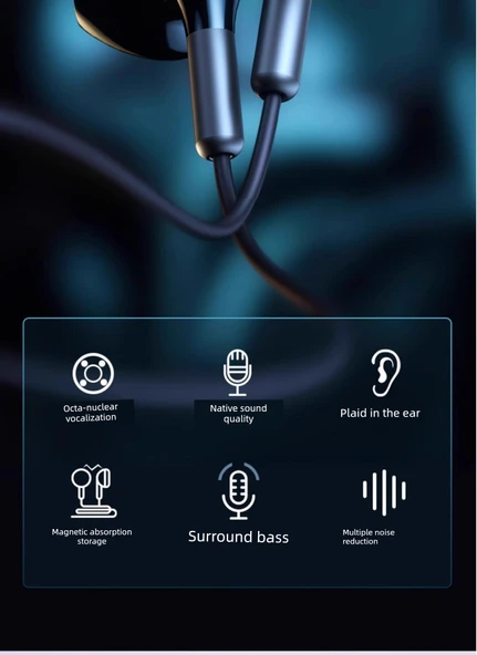 Lightning Düz Başlıklı Kulaklık - Ay Işığı Beyazı IC Çipli HIFI Stereo Surround Ses - 7