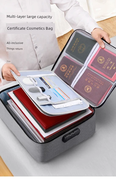 Evrak Organizer Kutusu - Pembe - 4 Katmanlı - Kilitsiz - 6