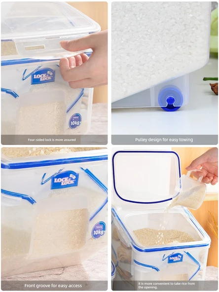 Pirinç Kovası - 5L - 4kg Kapasiteli - Böcek ve Nem Geçirmez - 4
