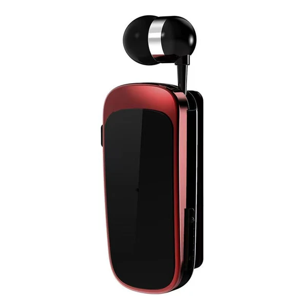 Bluetooth 5.2 Yakalıklı Tek Kulaklık - Siyah ve Kırmızı 10 Saat Dayanıklılık Gürültü Önleme