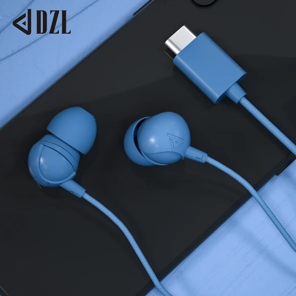 Type-C Analog Sinyal Kulak İçi Kulaklık - Haze Mavi - 5
