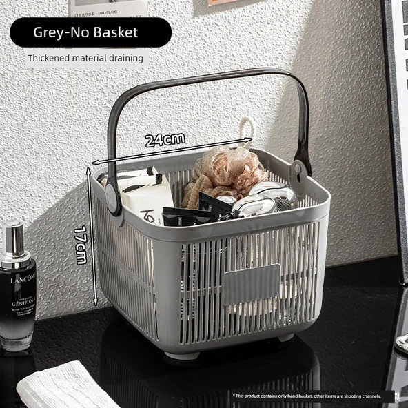 Banyo Sepeti - Gri - Düz