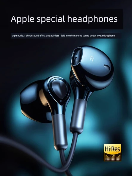 Lightning Düz Başlıklı Kulaklık - Ay Işığı Beyazı IC Çipli HIFI Stereo Surround Ses - 2