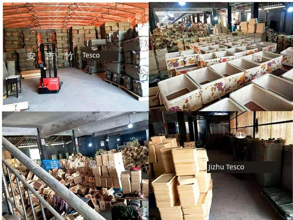 Katlanabilir Bambu Dokuma Hediye Sepeti - Kırmızı Geniş Kenarlı Kare Çanta - Küçük Boy - 6
