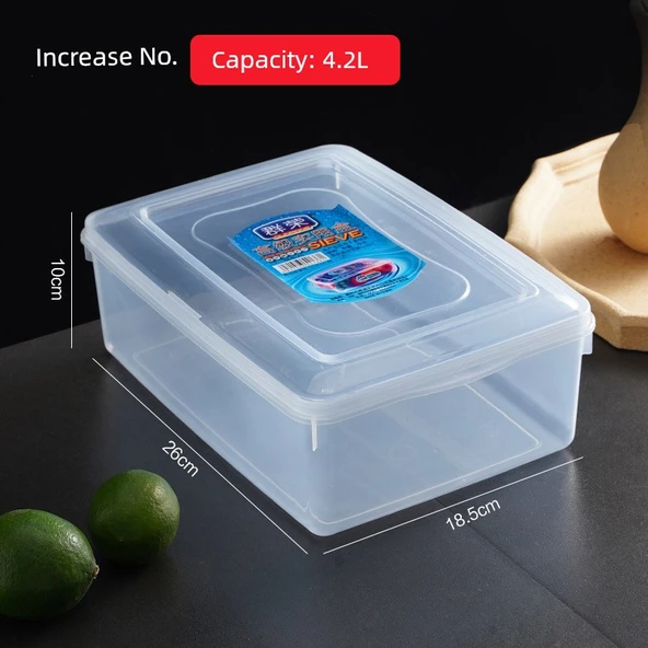 Dikdörtgen Plastik Saklama Kabı - No. 4.2L