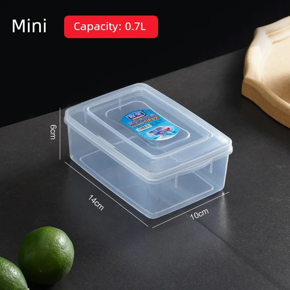 Dikdörtgen Plastik Saklama Kabı - Mini Boy 0.7L
