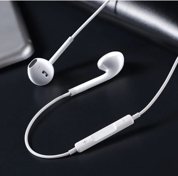 Mikrofonlu Kulak İçi Kulaklık - 3.5mm - Klasik Beyaz - İki - 12