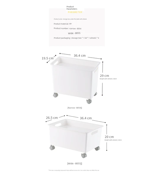 Hareketli Saklama Sepeti - Kapaklı ve Tekerlekli Geniş Kutu - Resim 8
