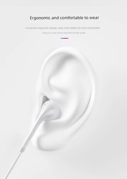 Mikrofonlu Kulak İçi Kulaklık - 3.5mm - Klasik Beyaz - İki - 10