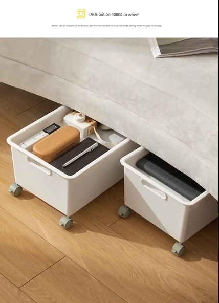 Hareketli Saklama Sepeti - Kapaklı ve Tekerlekli Geniş Kutu - Resim 10