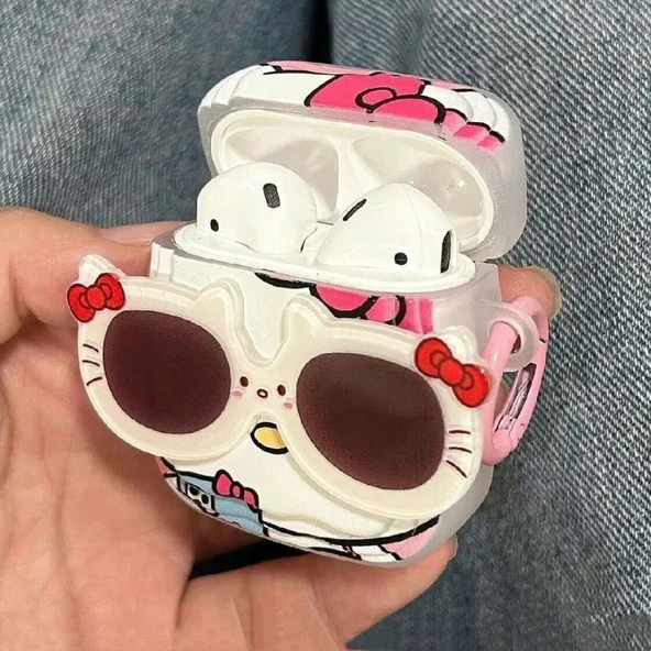 Kablosuz Bluetooth Kulaklık - Dalga Güneş Gözlüğü Hello Kitty