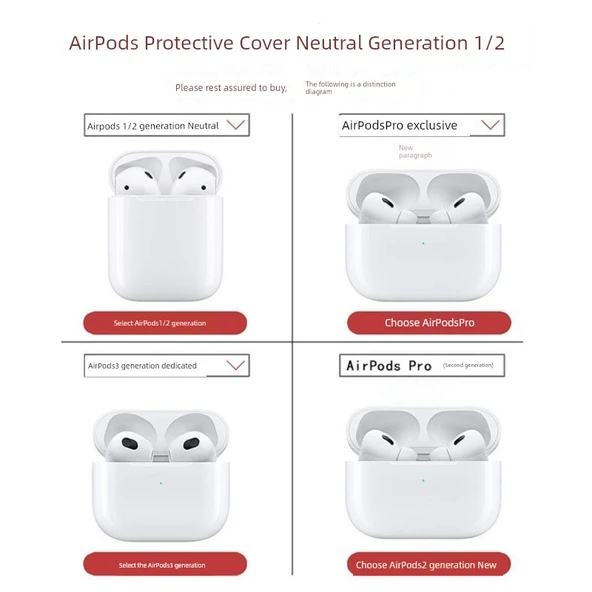 Airpods 1/2. Nesil Şeffaf 3D Puzzle Kılıf - Bloklu Kolye Ucu - 7