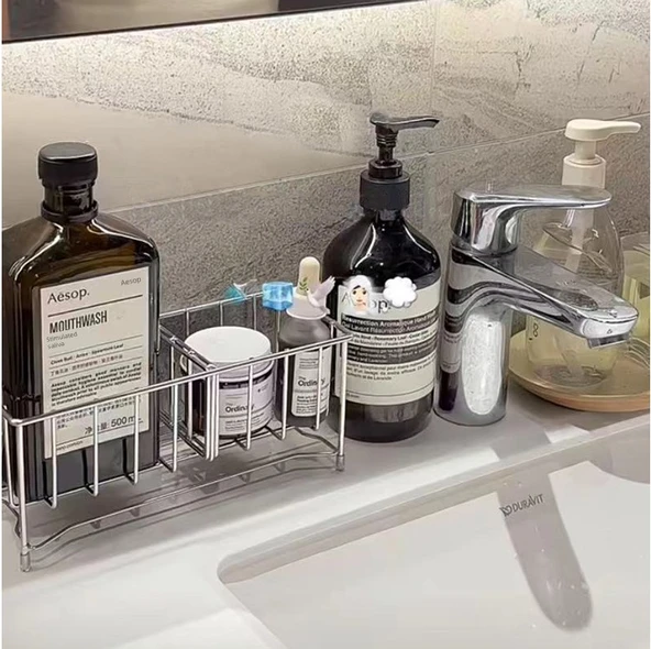 Banyo Tezgahı Cilt Bakım Ürünleri Organizeri - Siyah - 7