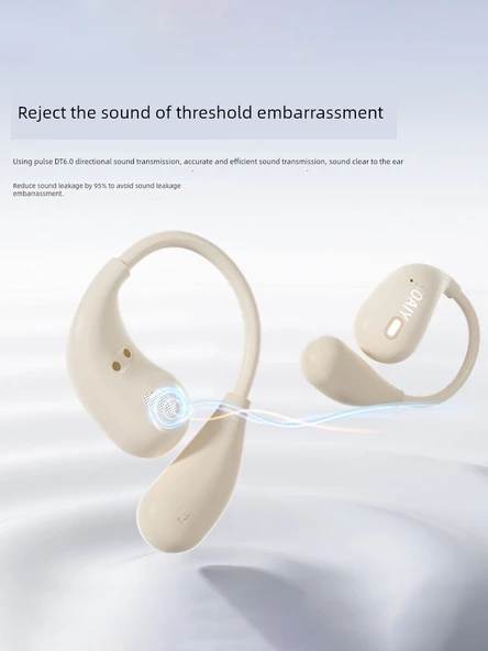 Bluetooth 5.3 Kulak Kancalı Spor Kulaklık - Klasik Siyah (Kulak Korumasız) - Model 1 - 2