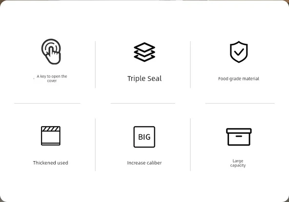 Gıda Sınıfı Kapaklı Un ve Pirinç Saklama Kabı - Kombinasyon 3, 1.5kg * 2 + 2.5kg - Resim 7