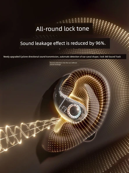 Bluetooth 5.3 Kulak Kancalı Spor Kulaklık - Klasik Siyah (Kulak Korumasız) - Model 1 - 3