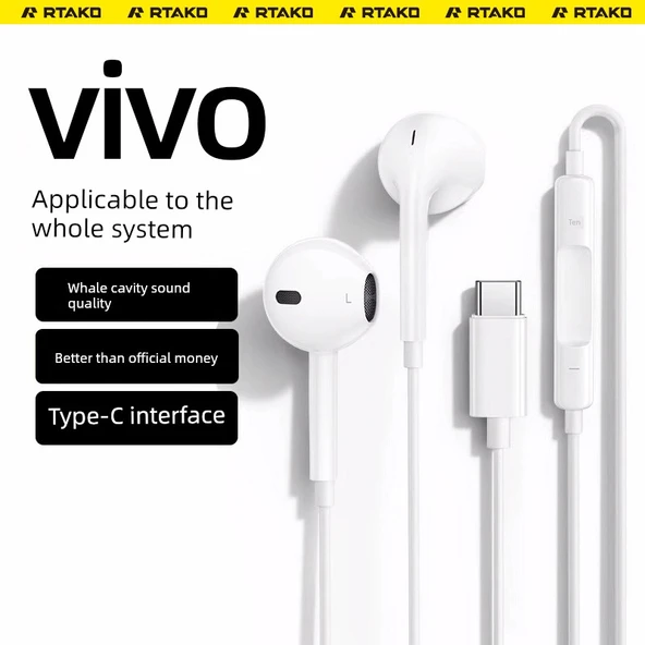 Type-C Android Uyumlu Kablolu Kulaklık - VIVO Uyumlu