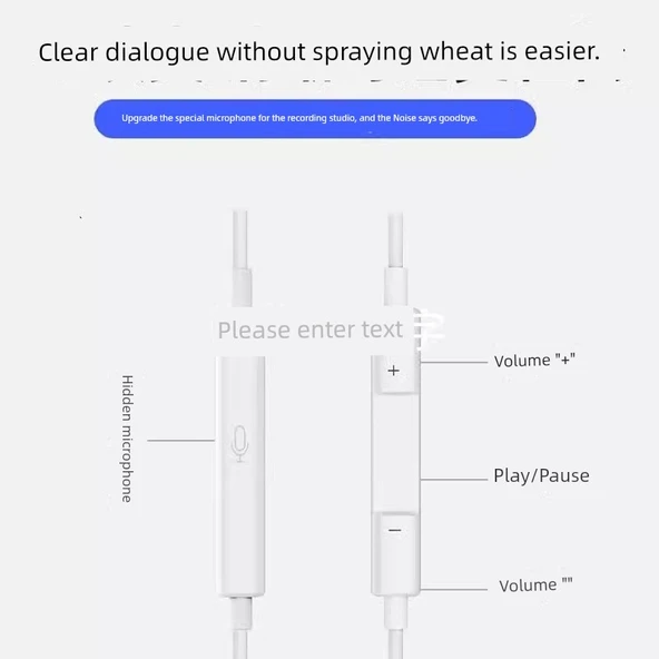 3.5mm Evrensel Android Kulak İçi Kulaklık - 100 Düz Kulak (B Kombin) - Resim 4