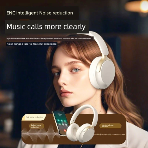 Kablosuz Bluetooth 5.4 Gaming Kulaklık - Siyah ENC Akıllı Gürültü Önleme HD Ses - 3