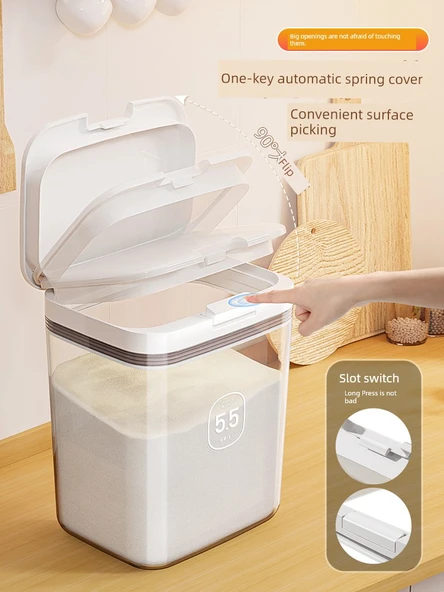 Gıda Sınıfı Kapaklı Un ve Pirinç Saklama Kabı - Kombinasyon 2, 1.5kg + 2.5kg - Resim 4