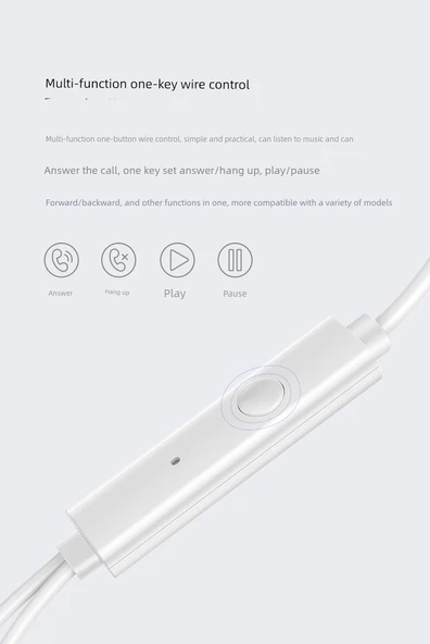 3.5mm Evrensel Android Kulak İçi Kulaklık - 100 Düz Kulak (B Kombin) - Resim 7