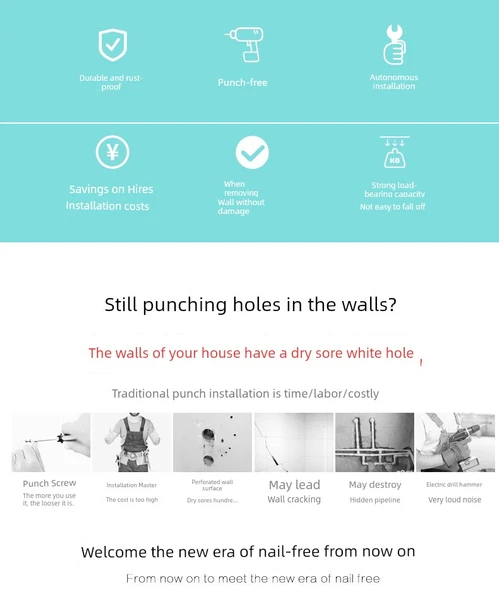 Yapışkanlı Mutfak Kancası - 40cm - 8 Kancalı - Kapaklı - Resim 8