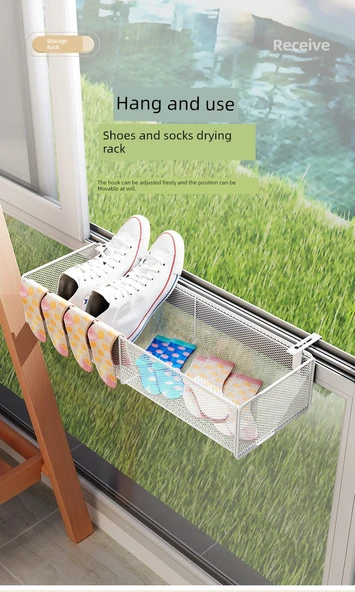 Ayarlanabilir Kancalı Çorap Kurutma Askısı - Beyaz Uzun Model Peçetelik Kancalı - Model 2 - 7