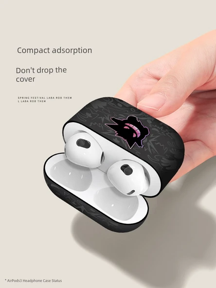 Evil Gengar AirPods Pro 2 (USB-C 2023) Kılıfı - Siyah, Askılıklı - 4