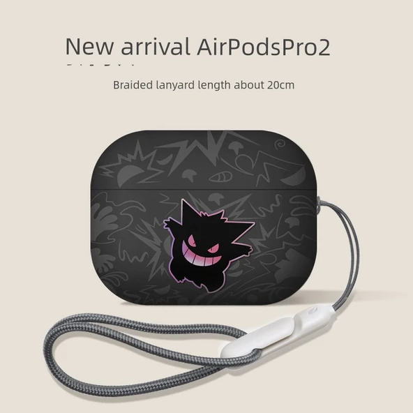 Evil Gengar AirPods Pro 2 (USB-C 2023) Kılıfı - Siyah, Askılıklı