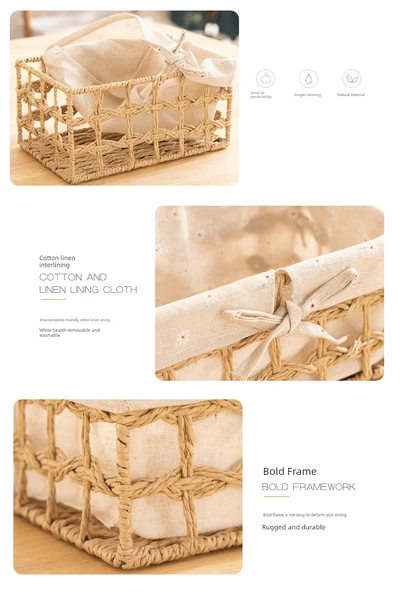 Bej Saklama Sepeti - 38 x 28 x 10 cm - 11