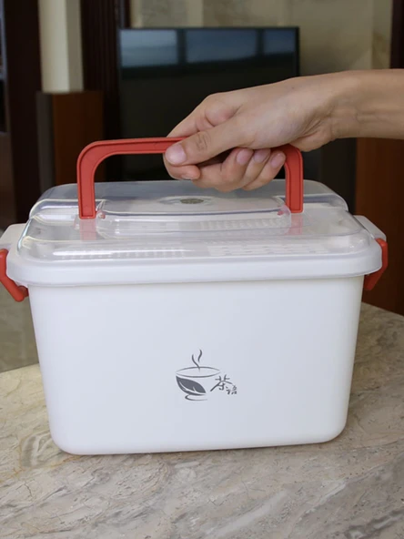 Toz Geçirmez Çaydanlık Su Bardağı Saklama Kutusu - Sarı - Büyük Boy - 2