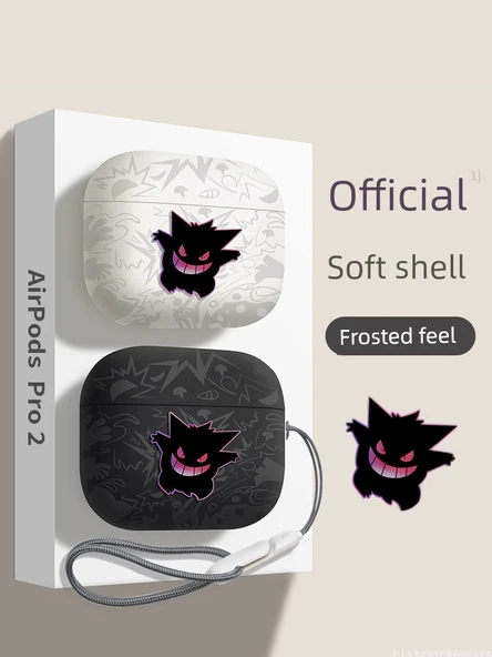 Evil Gengar AirPods Pro 2 (USB-C 2023) Kılıfı - Siyah, Askılıklı - 2