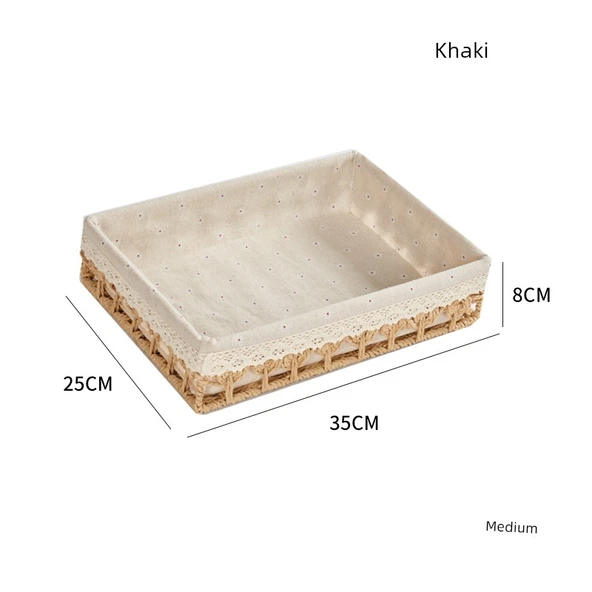 Bej Saklama Sepeti - 35 x 25 x 8 cm