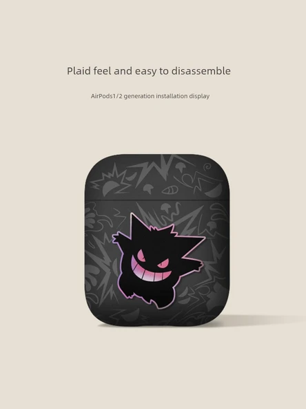 Evil Gengar AirPods Pro 2 (USB-C 2023) Kılıfı - Siyah, Askılıklı - 5