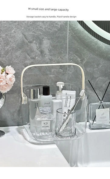 Kapaklı Büyük Boy Gri Plastik Banyo Sepeti - 9